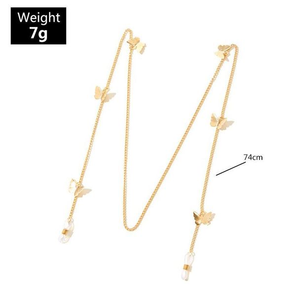 

2020 gold color butterfly eyeglass chain non slip sunglasses cord reading glasses strap eyewear cord women's glasses accessories h bbyd