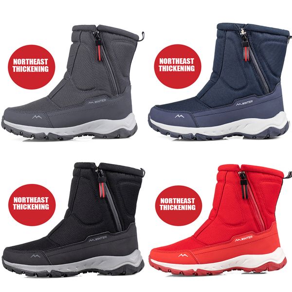 

winter boots men women high-water-resistant cotton shoes male plus velvet warm couple snow boots northeast outdoor shoes booties 36-44, Black