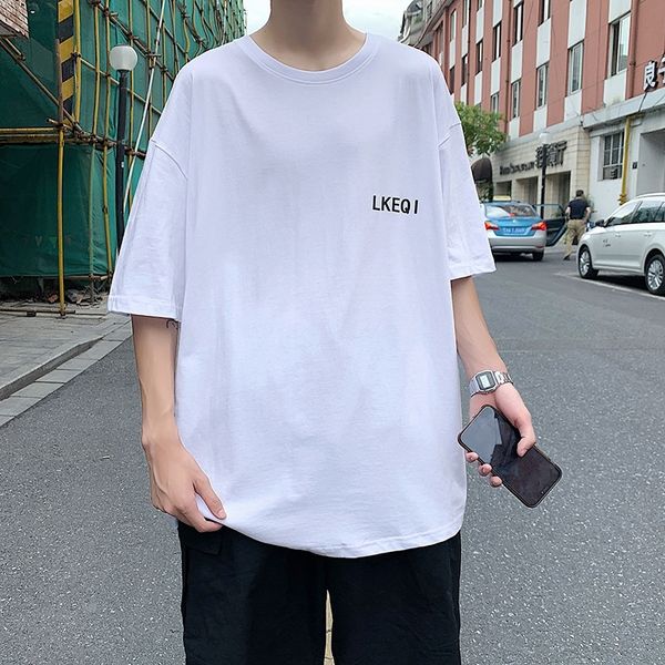 

h3w25 лета t с короткими рукавами мужского inskorean бренда shirtfashion напечатаны круглого пар шеи половина рукава футболка базы рубашки в, Blue