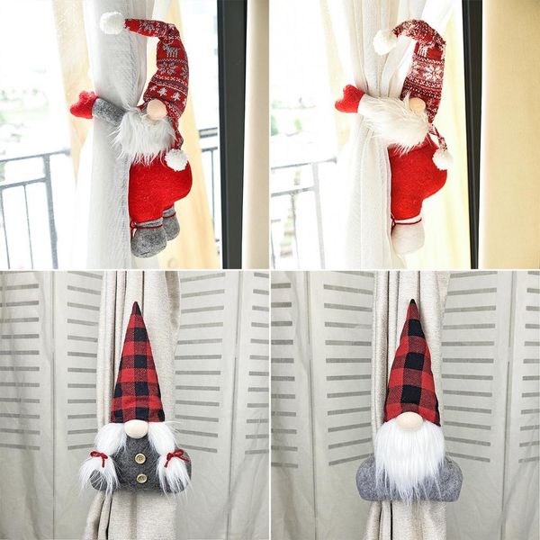 

cloth christmas curtain holder merry christmas decor for home ornaments new year 2021 santa snowman elk xmas curtain decor noel bbypqn