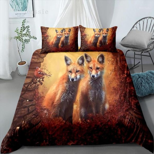 

bedding set animal 2/3pcs family set include duvet cover pillowcase kids bedroom decoration bed linings1