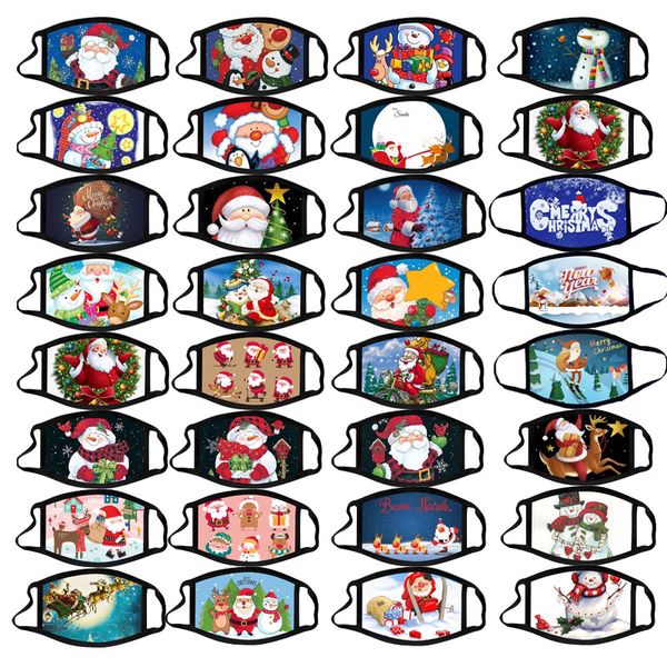 Maßgeschneiderte Frohe Weihnachten Gesichtsmaske Mode Kreativität Cartoons Druckmasken Staubdichte wiederverwendbare waschbare Weihnachtsmundmaske für Erwachsene