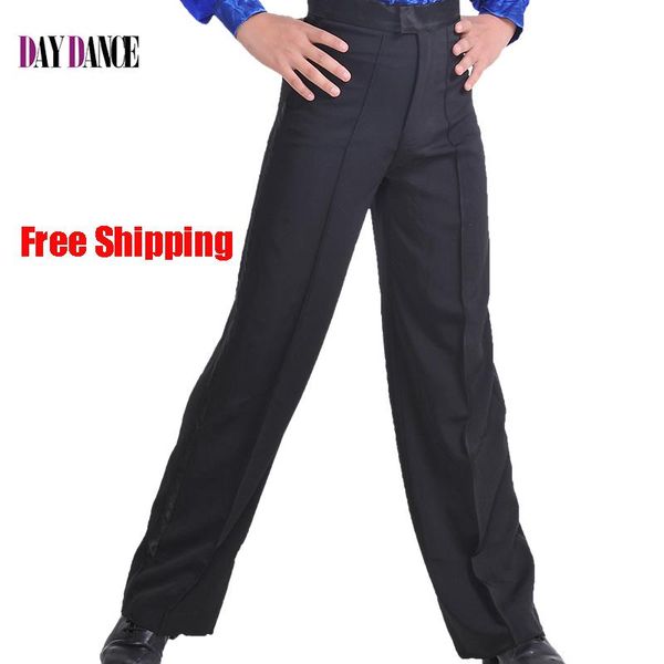 

professional men black latin dance pants boys satin ballroom dance pants salsa tango rumba samba cha cha latin trousers, Black;red