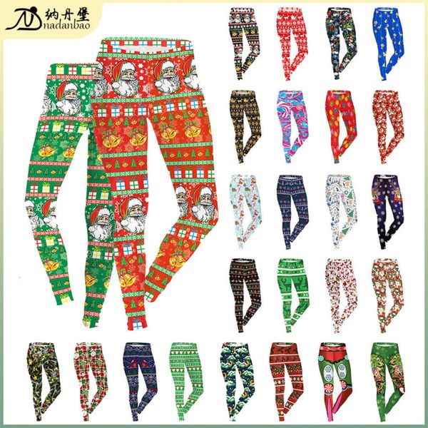 

2020 new christmas digital printing leggings, Black;white