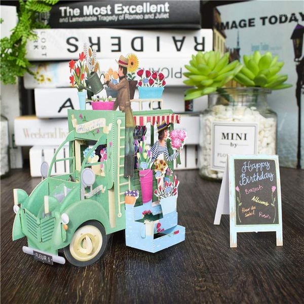 

greeting cards birthday card up flower car gift baby shower cartoon postcard for kids1