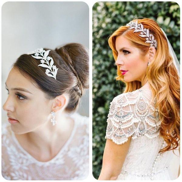 

shiny silver color leaf full rhinestone princess crown for weeding tiara hair jewelry bridal wedding hair accessories, Golden;silver