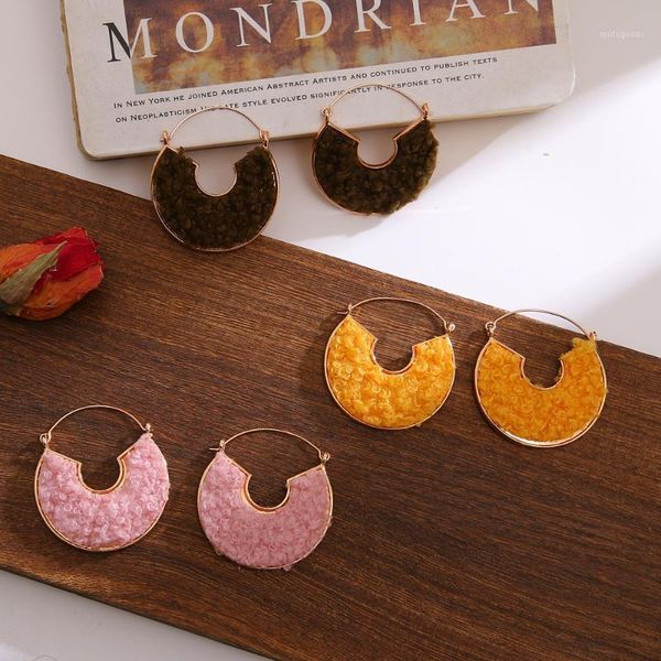 

dangle & chandelier zovoli korean velvet earrings for women 2021 fashion jewelry statement gold geometric drop earring big hoops earings1, Silver