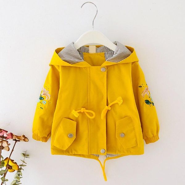 

girls jackets autumn spring kids girl hooded coat flower embroidery children outerwear clothing for little girl outfits 1-5t, Blue;gray