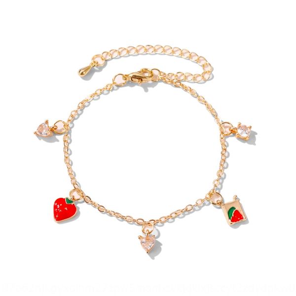 

корейская версия новый мило и браслет braceletstrawberry braceletsweet клубника браслет для женщин циркона студентов простого маленького fre, Golden;silver