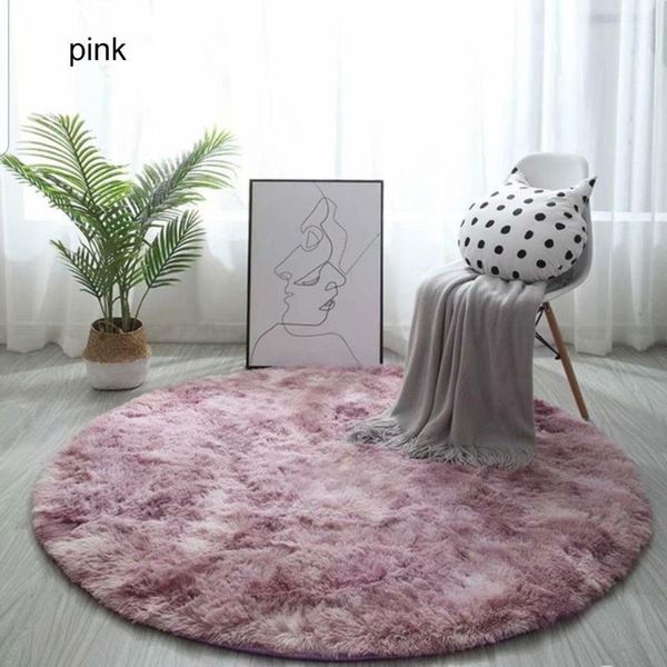 

round carpet nordic ins style gradient colorful rug for living room bedroom simple rugs fur mats large size hanging basket mat1