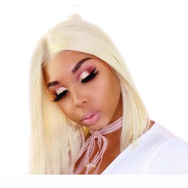 

613 blonde lace front wig human hair short bob virgin brazilian glueless pre plucked full lace human hair wigs blonde 613 for wom, Black;brown