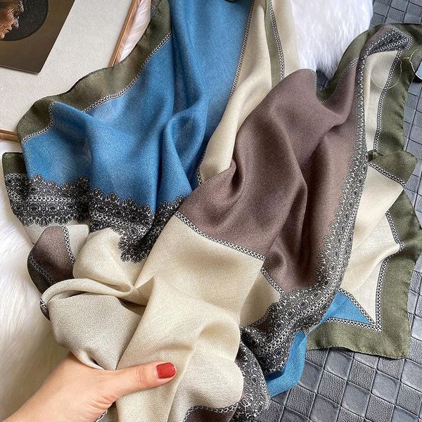 

2020 женщины шарф хлопок хиджаб paisley печать шаль lady wrap foulard soft платки большой пашмины весна зима теплой wmtbjz bdesybag, Blue;gray