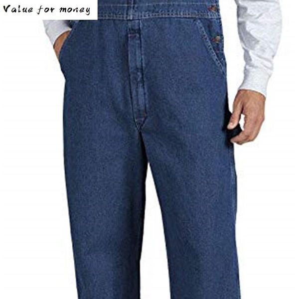 

fahsion nice vogue mannen повседневный losse карманный комбинезоны comfortabele denim комбинезоны bib pants plus большой размер джинсы вур, Blue