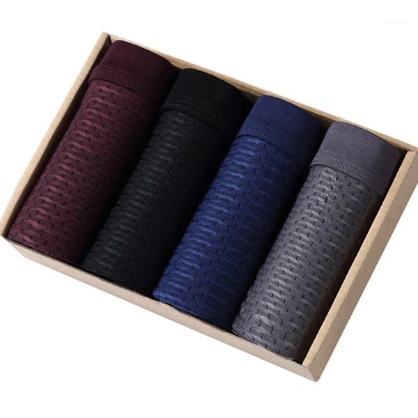 

plus size boxers men underwear men's mesh breathable bamboo boxer shorts homme men transparent underpants large 2xl-5xl1, Black;white