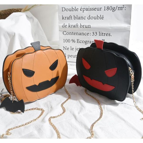 

crossbody bags for women bolsos mujer de marca famosa 2020 new chain halloween pumpkin glossy shoulder messenger bag