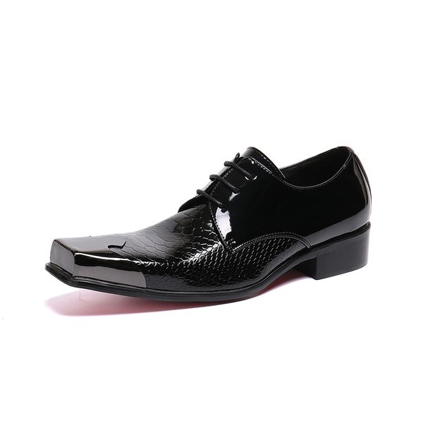 

2020 mark luxury men toe metal shoes high heels leather fwnb, Black