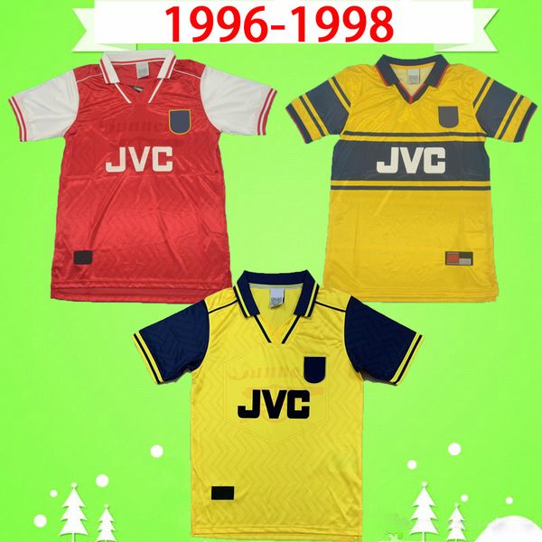 

арсенал 1996 1997 1998 футболка в стиле ретро 96 97 98 классическая коллекция винтажная футбольная рубашка vieira uniforms wright bergkamp m, Black;yellow