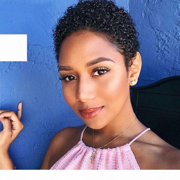

new arrival natural black short kinky curly hair wigs with baby hair human hair wigs