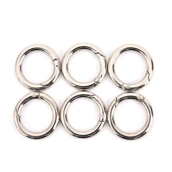 

6pcsoutdoor camping climbing hiking circle round carabiner silver camping spring snap clip hook keychain 6pcsoutdoor qylpuf