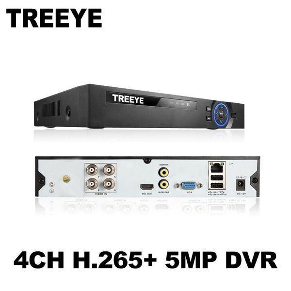 

kits treeye 6in1 h.265+ 4ch ahd dvr for tvi cvi 5mp 4mp 1080p 720p camera cctv recorder nvr ip xmeye onvif, Black;white