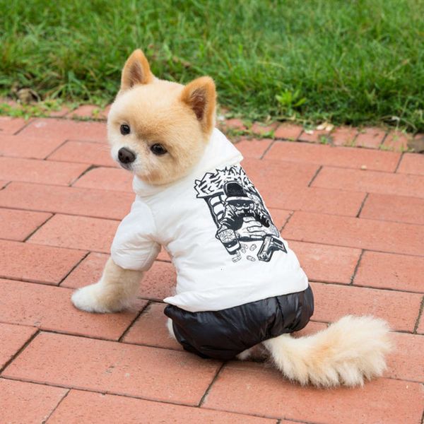 

pet fashion autumn and winter thickening survival of the fittt embroidered dog teddy vip four legged cotton padded cloth