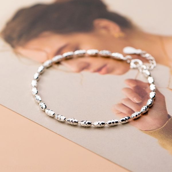 

eloge s925 bracelet silver bracelet female korean version simple and lovely bean shaped jewelry elegant fashion student jewelry s3742 hgibz, Golden;silver