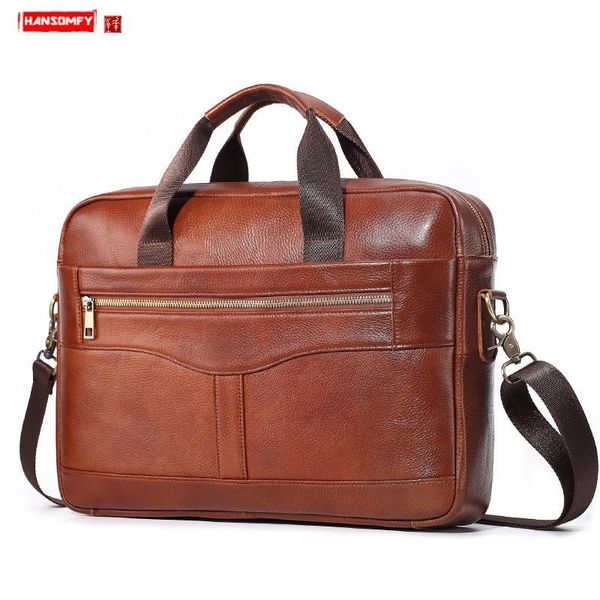

business leather men's briefcase cowhide handbag men lapbag shoulder messenger bag casual multifunctional travel bags male