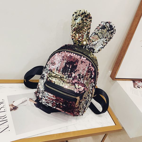 

hbp non-brand personality bright, rabbit ear leisure backpack, korean version, cute, fashionable and versatile 3 sport.0018 krwc