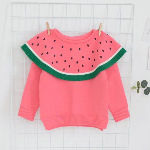

new 2019 baby girls sweater cotton toddler baby girls jumper watermelon children cloak kids knitted outerwear wmtcmu rimmer, Blue