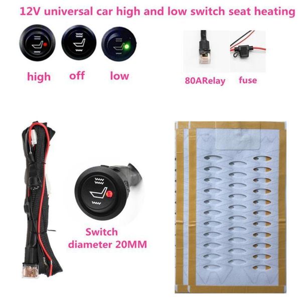 

12v universal alloy wire seat heating heater pad car heater round switch heated seat cover warm support autumn winter1