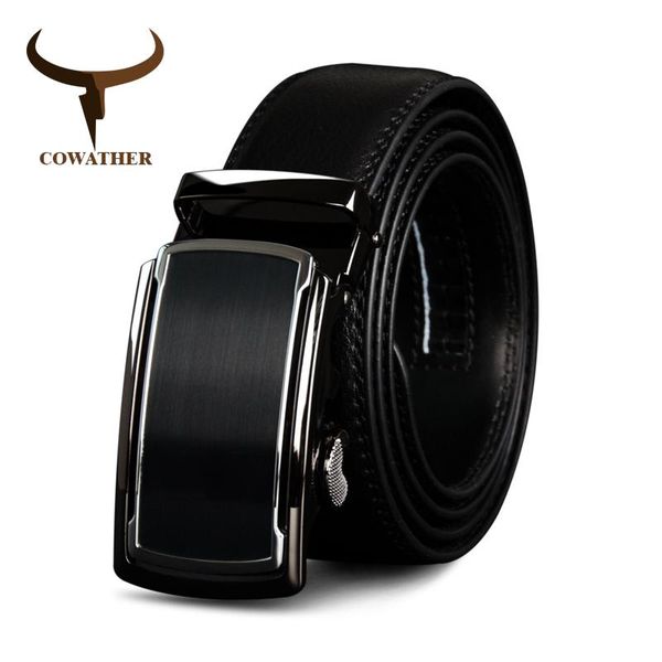 

belts cowather cow genuine leather men automatic buckle male vintage 110-130cm, Black;brown
