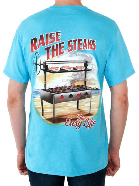 

easy life men's bbq grill poker t-shirt - short sleeve blue brand fashion tee shirt sport hooded sweatshirt hoodie