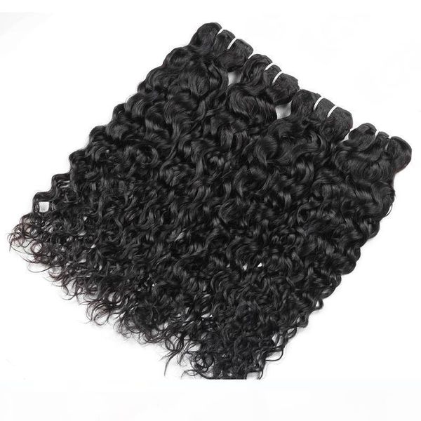 

ishow brazilian water wave bundles 3pcs with 2*4 closure natural black human bundles with closure wholesale brazilian hair weave bundles