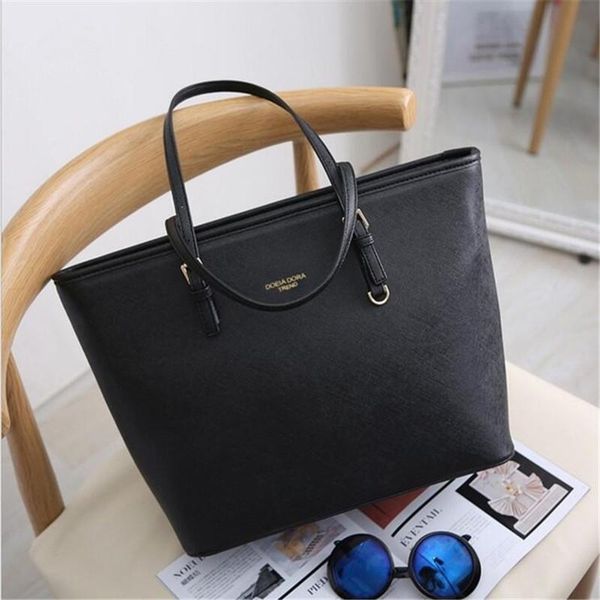 

fashion women leather handbag brief shoulder bags black white large capacity luxury handbags tote bags design bolsos