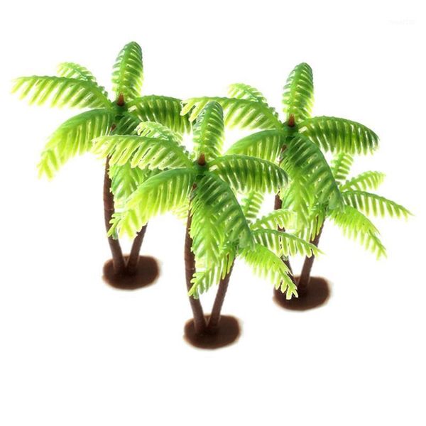 

10/20pcs artificial plant plastic coconut palm tree miniature leaf fake plant bonsai craft micro landscape home decro1