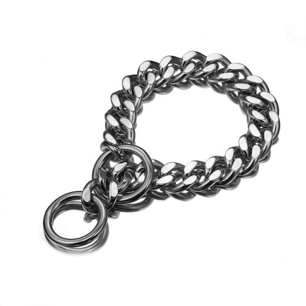 

new design 15mm wide 12-32 inch double curb cuban rombo dog chain necklace 316l stainless steel dog pet chain collar choker, Golden;silver
