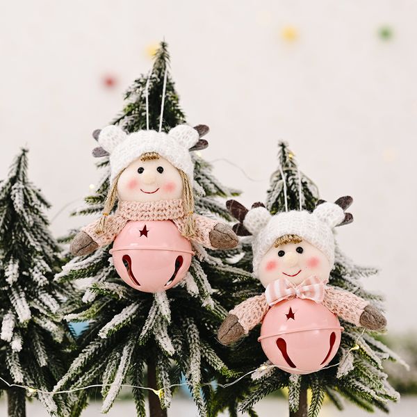 

christmas decorations antlers creative pink tree bell pendant ornaments