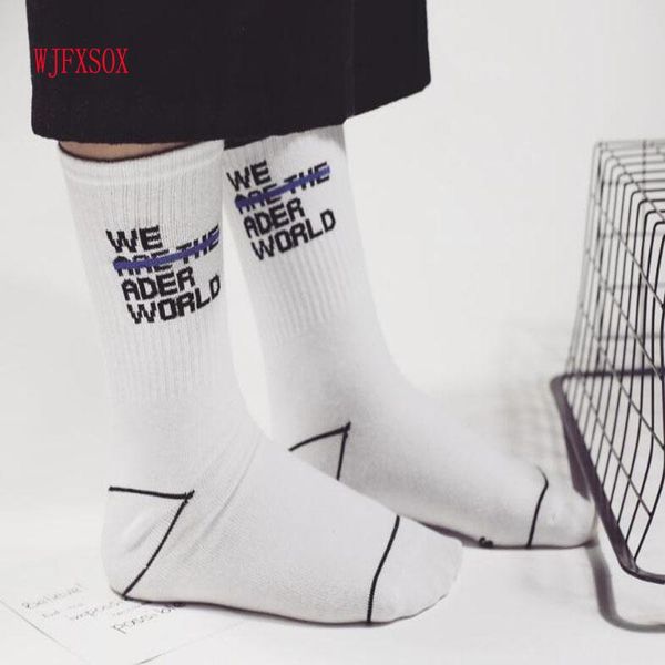 

socks & hosiery happy streetwear meias male hip hop simple letter tide brand in harajuku solid cylinder, Black;white