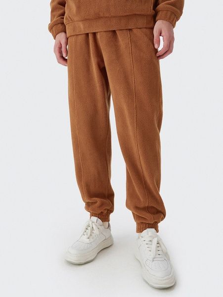 

men elastic waist pocket patched pants v8yt#, Black