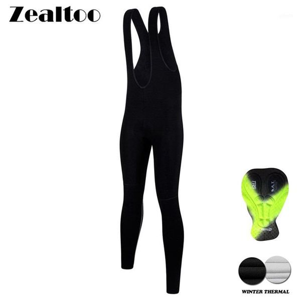 

racing pants zealtoo roupa ciclismo 3d padded coolmax gel winter thermal long cycling bib fleece mtb bike bicycle trousers1, Black;blue