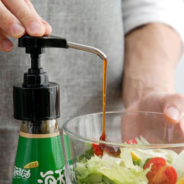 

syrup ketchup bottle pressure nozzle kitchen gadgets oyster sauce push-type pump pressure nozzle kitchen accessor bbynmb