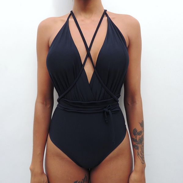 

one piece swimsuit female backless bodysuit brazilian monokini swimwear women bathing suit swimming beach wear cut t200708, White;black