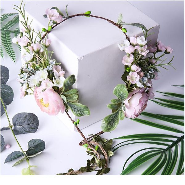 

women bride flower wreath bridal headdress ornaments floral garlands bride hair band flower hair accessories pgraphy qylhym