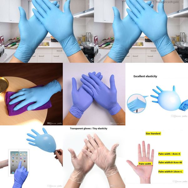 

size stock anti-slip nitrile latex acid-fast disposable gloves catering protection 2zbc