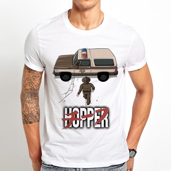 

jim hopper parody akira funny t shirt men summer new white casual stranger things cool tshirt homme sport hooded sweatshirt hoodie