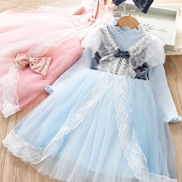 

lolita children's drs winter new girls lace long sve princs skirt 1175, Red;yellow