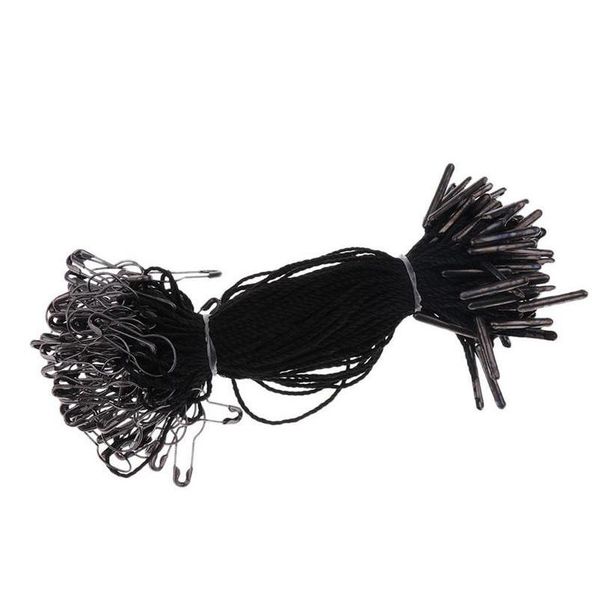 

1000 pcs black hang tag string with black pear shaped safety pin 10.5cm good for hang garment tags fstz4 ickhk, Silver