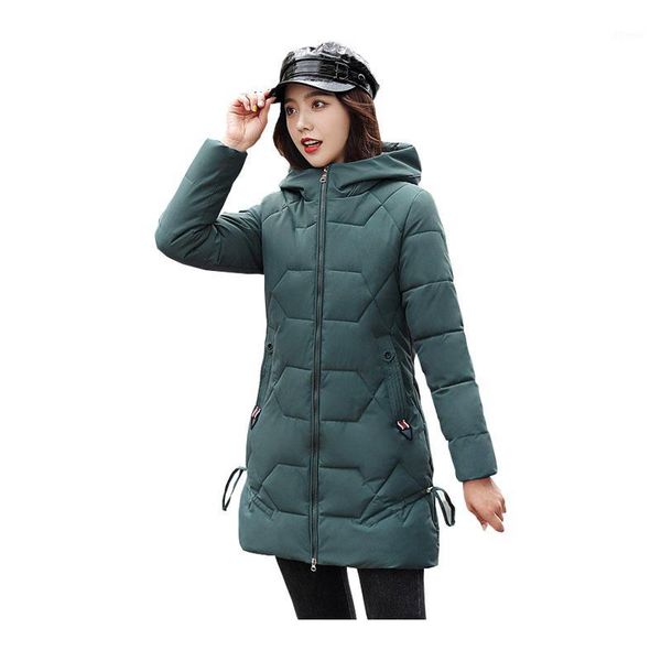 

women's down & parkas women medium long winter jacket hooded bio coat oversize cotton padded casaco feminino mujer outwear1, Black