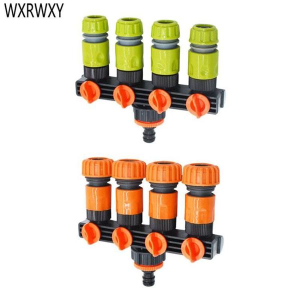 

watering equipments 1/2" 3/4" garden hose water splitter 4 way tap cranes16 mm 20mm valve adapter 1set