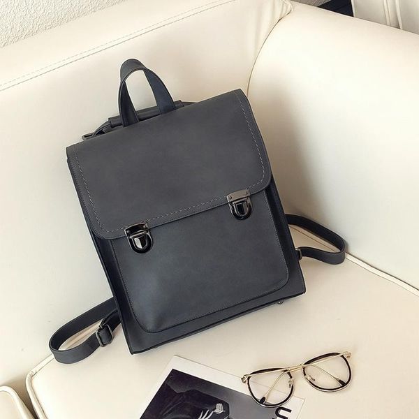 

2021 new women's college style pu backpack fashion backpack women's bag